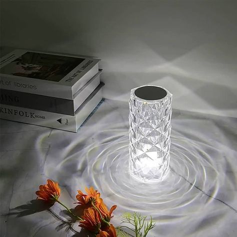 Cristal Lamp, Rose Lamp, Crystal Table Lamp, 3d Technology, Crystal Table, Crystal Table Lamps, Lamp Bedroom, Touch Lamp, Romantic Atmosphere