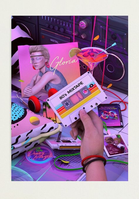 80s Cassette Mixtape Photographic Print by Denny Busyet 80s And 90s Aesthetic, 80s Aesthetic Wallpaper, 80’s Aesthetic, Aesthetic Nostalgia, Nostalgia Aesthetic, New Retro Wave, 80s Nostalgia, Boy Meets Girl, 80s Vibes