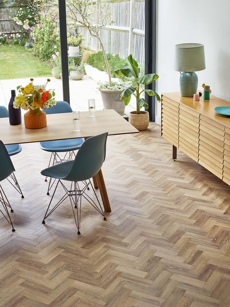 Amtico Flooring Kitchen, Amtico Spacia, Amtico Flooring, Hall Ideas, Herringbone Wood Floor, Beautiful Flooring, Floor Tile Design, Wood Parquet, Herringbone Floor