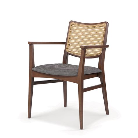 Colonial Dining Chairs, Cane Armchair, Home Office Furniture Design, Chair Restaurant, Wicker Bar Stools, Caned Armchair, Wicker Armchair, Kursi Cafe, Modern Colonial