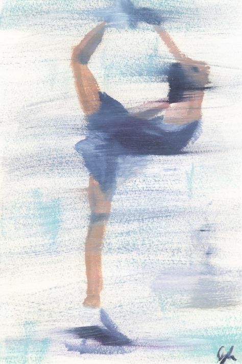 This was one of my first figure skating oil paintings. Giclée prints available in a variety of sizes to suit any space #oilpainting #annascherbakova #figureskating Figure Skating Poster, Skating Poster, Figure Skating Art, Double Exposure Portrait, Anna Scherbakova, People Moving, Body In Motion, Minimalist Winter, Long Exposure