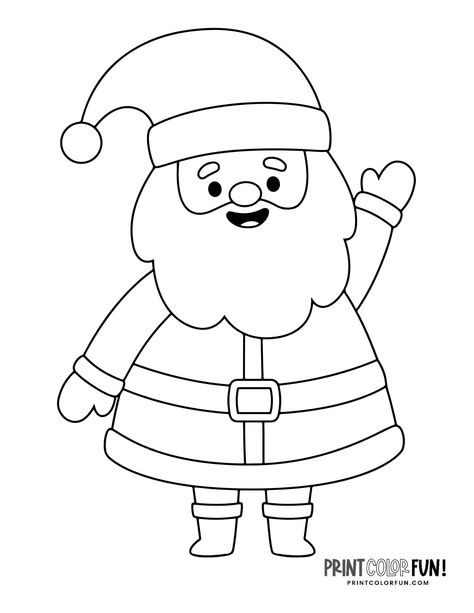 Santa Claus Pictures Printables, Santa Claus For Coloring, How To Draw Santa Easy, Santa Claus And Christmas Tree Drawing, How To Draw A Santa Claus, Christmas Drawing Easy For Kids, Santa Clause Drawings For Kids, Santa Craft Preschool, Santa Claus Drawing For Kids