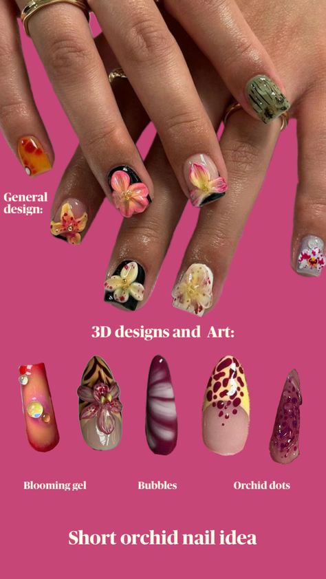 Orchid Nails, Nails Short, Orchids, Nails