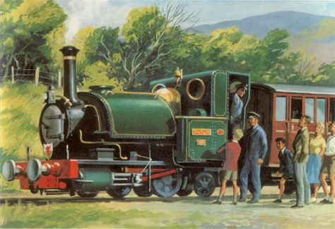 Talyllyn - In April 2014, Talyllyn's right-hand side connecting rod broke, which resulted into him being sent to the Ffestiniog Railway for the connecting rod to be mended, and a bottom-end overhaul to be carried out at the Boston Lodge Works. Later that year in August, Talyllyn returned to service, and on 24th of September, he celebrated his 150th birthday in grand style alongside Dolgoch.,18 Ffestiniog Railway, Train Artwork, Steam Art, Train Drawing, Train Posters, Classic Sonic, Blue Train, Railway Museum, Rough Riders