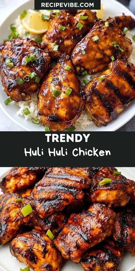 How can you make your weeknight dinners exciting? Try our Huli Huli Chicken Recipe featuring tender chicken thighs and a deliciously sweet glaze. It's a quick and tasty option that everyone will love. Save this recipe to bring a burst of flavor to your dinner table! Island Fire Chicken Recipe, Pineapple Marinade, Grilled Huli Huli Chicken, Huli Huli Chicken Recipe, Plan 2025, Huli Chicken, Huli Huli, Huli Huli Chicken, Bbq Chicken Thighs