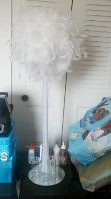 So...I am making my centerpieces with 8' styrofoam balls and feather boas (thank you Haley). I went to A.C. Moore, Michael's and JoAnn's to find the best price on the Boa Centerpiece, Diy Feather, Feather Boas, Banquet Decorations, Styrofoam Ball, Diy Party Decorations, Mom Birthday, Diy Party, Wedding Wire