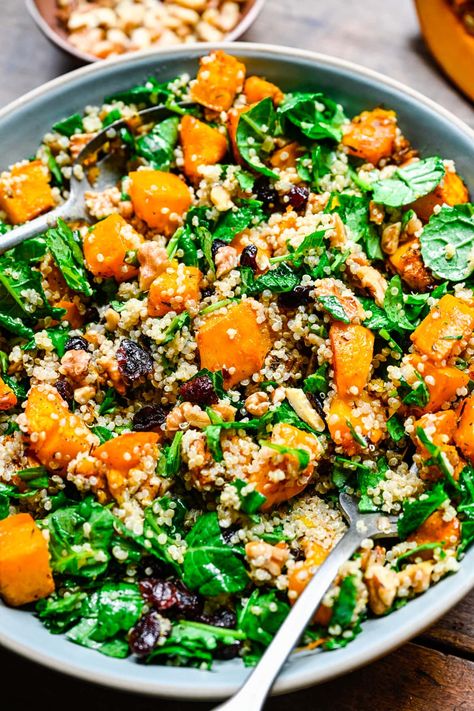 Christmas Quinoa Salad Recipes, Quinoa And Pumpkin Recipes, Quinoa Pumpkin Salad, Quinoa Pumpkin Recipes, Soul Origin Salad Recipes, Pumpkin Kale Salad, Pumpkin Couscous Salad, Warm Quinoa Salad, Pumpkin Salad Recipes