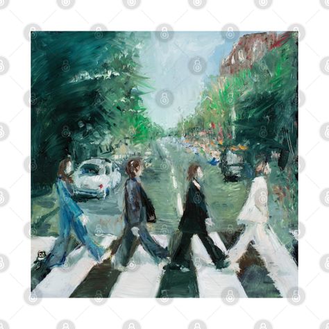 Vanessa Stockard Paintings, Pics To Paint On Canvas, Abbey Road Painting, The Beatles Painting, Canvas Painting Music, Album Cover Paintings, Abbey Road The Beatles, Beatles Aesthetic, Beatles Painting