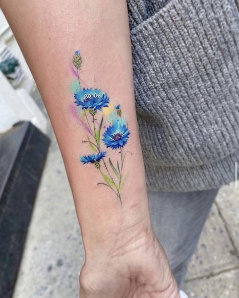 @/adrianbascur Small Watercolor Tattoo, Colorful Flower Tattoo, Floral Back Tattoos, Watercolor Tattoo Flower, Tattoo Background, Flower Tattoo Back, Tattoos For Women Flowers, Watercolor Tattoos, Floral Tattoo Sleeve