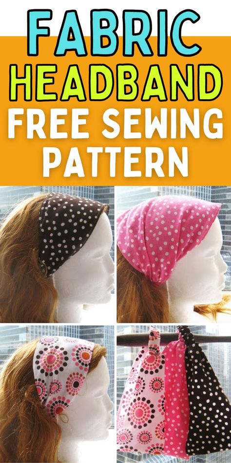 Elastic Bandana Headband Diy, Boho Head Wrap Diy, Diy Boho Headband Head Wraps, Diy Scarf Headband, Hairband Sewing Pattern, Headbands To Sew, Bandana Headband Diy, How To Sew Bandana, Diy Headwraps For Women