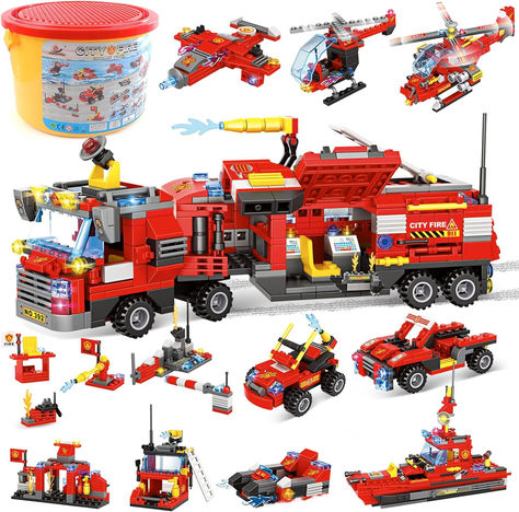 Exercise N Play Early Learning Creative #DIY #Construction #Toy for Boys Girls with Storage Bucket (City Police) (Firehouse)#Buildingblocks#Firetruck#Unlimitedfun#explore#becreative#amazonfinds Construction Toys For Boys, Police Toys, Mobile Command Center, Rescue Helicopter, Toy Fire Trucks, Helicopter Toy, Engineering Gifts, Fire Fighter, Command Center