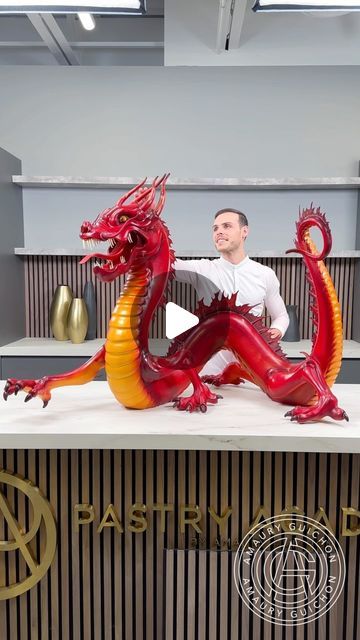 Chocolate Dragon Sculpture, The Chocolate Guy, Chocolate Dragon, Chocolate Dinosaur, Chef Amaury Guichon Videos, Chocolate Sculptures Video, Chocolate Guy, Amaury Guichon, Chocolate Sculptures Art