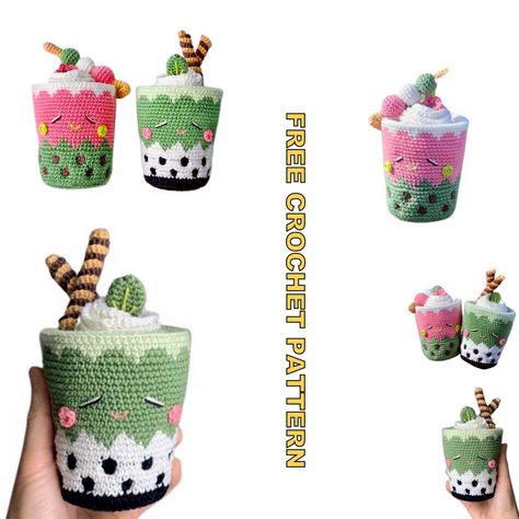 Bubble Tea Amigurumi, Free Boba Crochet Pattern, Crochet Boba Pattern, Bubble Tea Crochet Pattern, Boba Crochet Pattern Free, Crochet Boba Tea Free Pattern, Boba Crochet Pattern, Crochet Bubble Tea, Boba Crochet