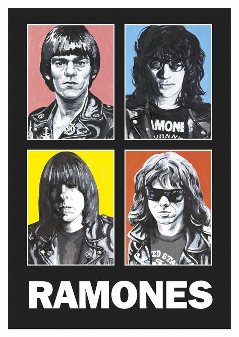 Ramones The Ramones Aesthetic, Band Poster Design, Ramones Poster, Ramones Logo, Kiss Artwork, Banana Roll, The Ramones, Joey Ramone, Rock Band Posters