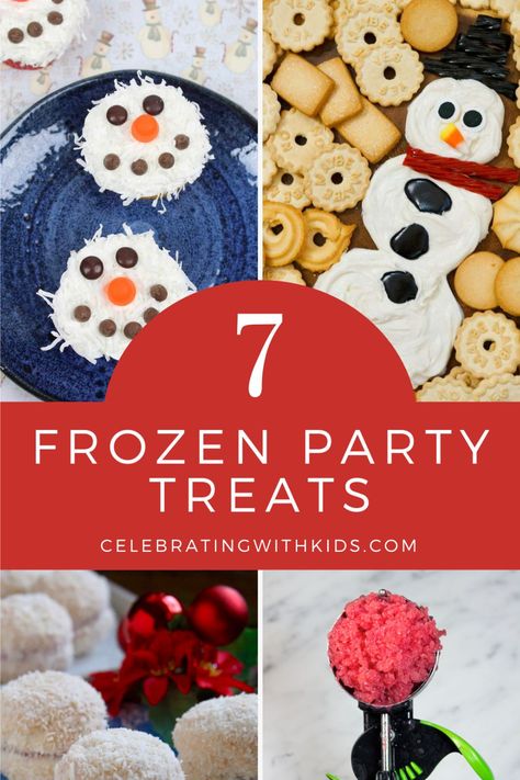 Bring the joy with these Frozen party treats! Whether it’s a kids’ birthday or a movie night, our snacks are sure to add a sparkle! Brownies Cookie Dough, Frozen Birthday Party Food, Snow Cake, Veggie Cups, Sundae Cup, Snowman Cupcakes, Rainbow Salad, Frozen Characters, Snowman Cookies