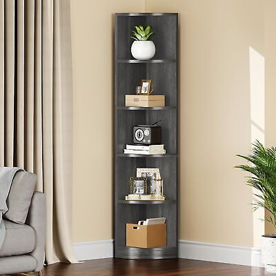 Find ideas๏ฟฝand inspiration for 5-Tier Freestanding Corner Shelf Bookcase Bookshelf Open Storage Display Rack, Furniture Small Corner Shelf Ideas, Metal Corner Shelves, Corner Shelf Ideas, 30x40 House Plans, Corner Bookshelf, Corner Bookshelves, Shelf Bookcase, Small Corner, Storage Display