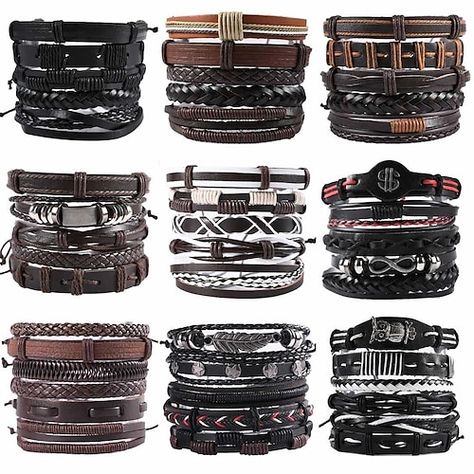 Cheap Bracelets, Cheap Necklaces, King Fashion, Unique Gifts For Men, Hand Bracelet, Bracelet Online, Cross Bracelet, Hand Jewelry, Braided Leather