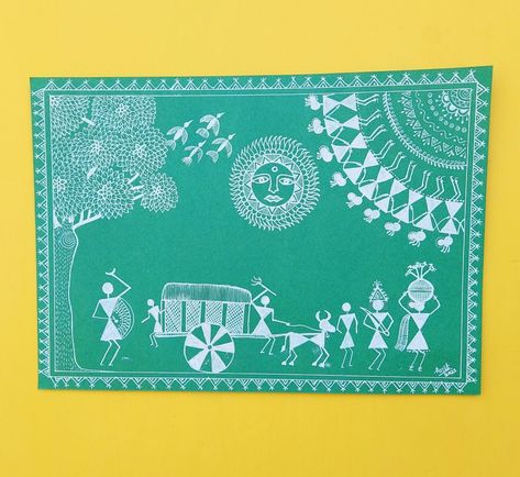 Tribal Wedding scene (Barat) Warli Art, Wedding Scene, Art