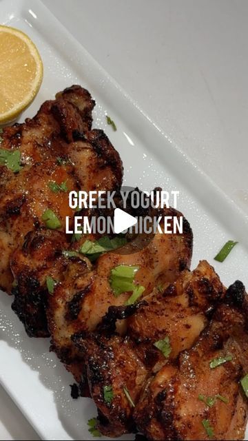 Dayami Emory on Instagram: "GREEK YOGURT LEMON CHICKEN: 🍋 

This Greek yogurt lemon chicken is absolutely delicious. It has become my new go to weeknight chicken recipe because it’s so easy to make and comes out crispy, yet moist and pairs perfectly with any sides. I love pairing it with yellow rice and roasted veggies. You only need a 2 ingredients and a couple spices and this is done in under 30 minutes. Hope you love this one! 

🍋Tag me if you make this Greek Yogurt Lemon Chicken and follow for more easy, real ingredient recipes! 

Ingredients:
6 Chicken Thighs @farmerfocus 
1/2 cup Plain Greek yogurt @wallabyyogurt 
1/2 lemon @sunkistcitrus 
1/2 tsp of salt, pepper, garlic powder

Directions:
1. Add chicken thighs to a bowl, add your Greek yogurt, lemon and spices and mix.
2. Add you Greek Yogurt Lemon Chicken Air Fryer, Chicken Dinner For Two, Mediterranean Recipes Healthy, Weeknight Chicken, Air Fryer Recipes Dessert, Greek Lemon Chicken, Healthy Fitness Meals, Yellow Rice, Smoked Cooking