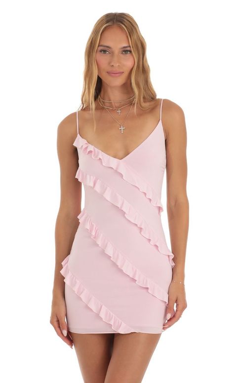 Ruffle Mini Dress in Pink #dresstoimpress #dresstoimpressideas #outfits #dtiyschallenge #roblox #picnic\. Find out more here 👉 https://whispers-in-the-wind.com/ultimate-guide-dress-to-impress-for-every-occasion/?impress63 Backless Party Dress, Cute Formal Dresses, Cute Homecoming Dresses, Mini Bodycon Dress, Grad Dresses, Ruffle Mini Dress, Hoco Dresses, Cami Dress, Dress Summer