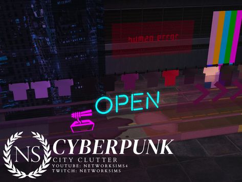 The Sims Resource - Cyberpunk City Clutter Sims 4 Cyberpunk Cc, Cyberpunk Apartment, Cyberpunk City, Brick Flooring, Hero Wallpaper, Futuristic City, Tattoo Set, Sims 4 Cc Finds, Cc Finds