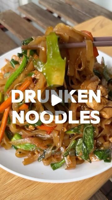 Live Healthy and Fit l Health Fanatics & Food Addicts on Instagram: "🌿 Live Healthy and Fit | Health Fanatics & Food Addicts Follow us for daily tips, recipes, and healthy inspiration! 🥗 DRUNKEN NOODLES - 200g dried rice noodles (rice stick noodles often sold as “Pad Thai” noodles) Stir-fry Sauce - 3 tbsp oyster sauce - 1 1/2 tbsp light soy sauce - 1 1/2 tbsp dark soy sauce - 1/2 tbsp sugar - 1 tbsp water Stir-fry - 2 - 3 tbsp neutral oil - 3 cloves of garlic, finely chopped - 1 - 2 red chillies, finely chopped - 1/2 onion, sliced - 250g chicken thighs, cut into bite size pieces - 2 tsp fish sauce - 1/2 carrot, cut into matchsticks - 1 handful Chinese broccoli, sliced - 2 - 3 spring onions, cut into 3cm lengths - 1 handful of Thai basil leaves Soak the noodles in boiling water Rice Stick Noodles, Glass Noodles Recipe, Dried Rice, Dark Soy Sauce, Pad Thai Noodles, Drunken Noodles, Easy Japanese Recipes, Healthy Inspiration, Thai Noodles