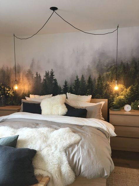 Forest Bedroom, Boho Bedroom Ideas Hippie, Hype Beast, Living Room Warm, Dekorasi Kamar Tidur, Exterior Home, Home Inspo, Aesthetic Home, Bedroom Boho