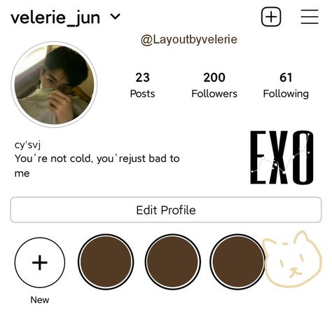 EXO bio ideas EXO Kpop EXO 24/7 Layoutbyvelerie Exo Edits, Pop Lyrics, Kpop Exo, Edit Profile, Exo