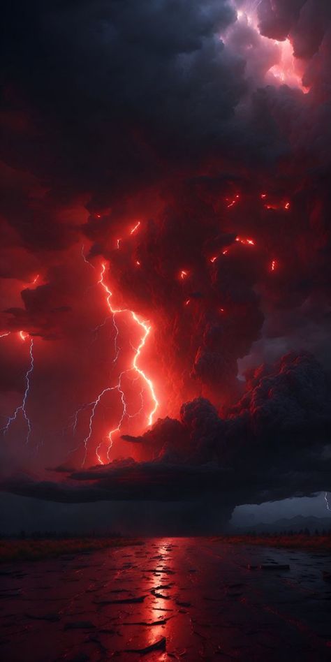 Lightning Sky, Lightning Images, Lightning Art, Lightning Photos, Lightning Photography, Red Lightning, Lightning Storm, Dark Phone Wallpapers, Beautiful Dark Art