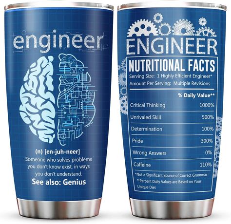 Gifts For Engineers, Future Engineer, Engineer Gifts, Work Anniversary, Aerospace Engineering, Engineering Gifts, Retirement Gift, Stainless Steel Cups, Mechanical Engineering