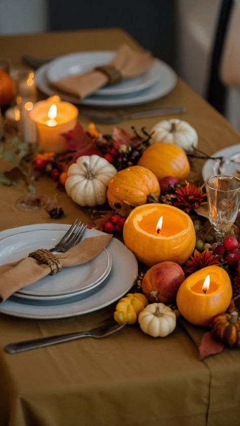 Plan a stunning fall table setting with these rustic and elegant wedding ideas Elevate your autumn decor with round table Dollar Tree finds for an intimate autumn dinner in a beautiful casual dining room setting Autumn Dinner Table Decor, Fall Banquet Table Decorations, Thanksgiving Table Settings Rustic, Autumn Table Setting, Fall Hosting, Banquet Table Decorations, Fall Table Setting, Casual Dining Room, Elegant Wedding Ideas