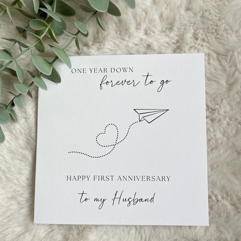 1st Wedding Anniversary Cards Handmade, First Anniversary Card Ideas, 1st Anniversary Ideas For Husband, First Anniversary Gift For Husband, First Anniversary Card, Anniversary Cards For Couple, 1st Anniversary Cards, First Anniversary Paper, 1st Wedding Anniversary Gift