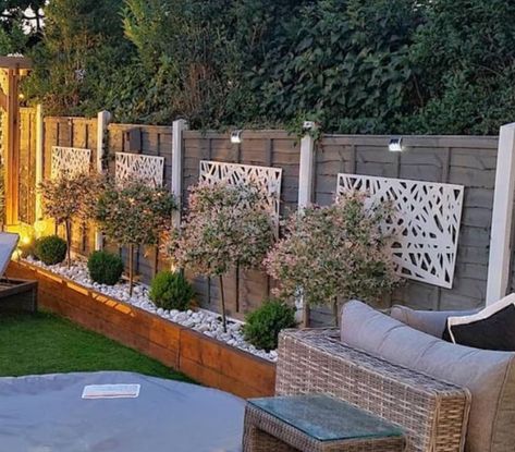 Garden Makeover Ideas On A Budget | Hi all can anyone tell me what the white pictures on the fences are called please | Facebook Patio Crafts, Garden Makeover Ideas, Garden Makeover, White Pictures, Fence Decor, Backyard Inspo, Makeover Ideas, White Picture, Garden Fence