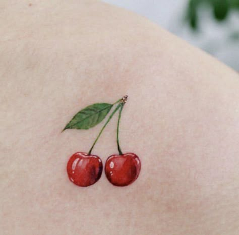 Small Tattoos Arm, Tattoo Cherry, Cherry Tattoo, Cherry Tattoos, Finger Tattoo Designs, Inspiration Tattoos, Small Girl Tattoos, Cute Small Tattoos, Constellation Tattoos