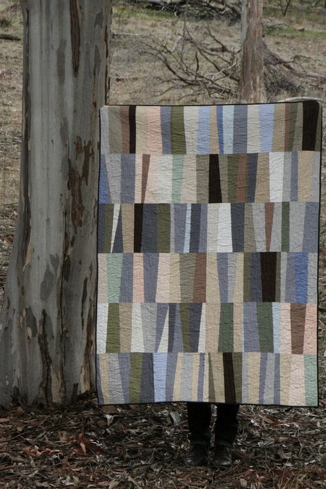 make us // gum tree quilt [ faffling . muted colours . irregular piecing . quilting . sewing ] Neutral Quilts, Abstract Quilts, Neutral Quilt, Finished Quilts, Gum Tree, Quilt Modern, Abstract Quilt, Quilt Modernen, String Quilts