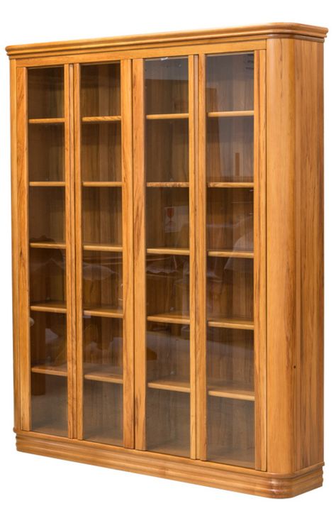 Riviera 1600 x 1900mm Bookcase Glass Doors Wooden Bookshelf With Glass Door, Library Glass Doors, Book Shelves With Glass Doors, Book Shelf With Glass Doors, Diy Glass Cabinet Doors, Bookshelves With Glass Doors, Glass Door Bookshelf, Bookcase Glass Doors, Bookshelf With Glass Doors