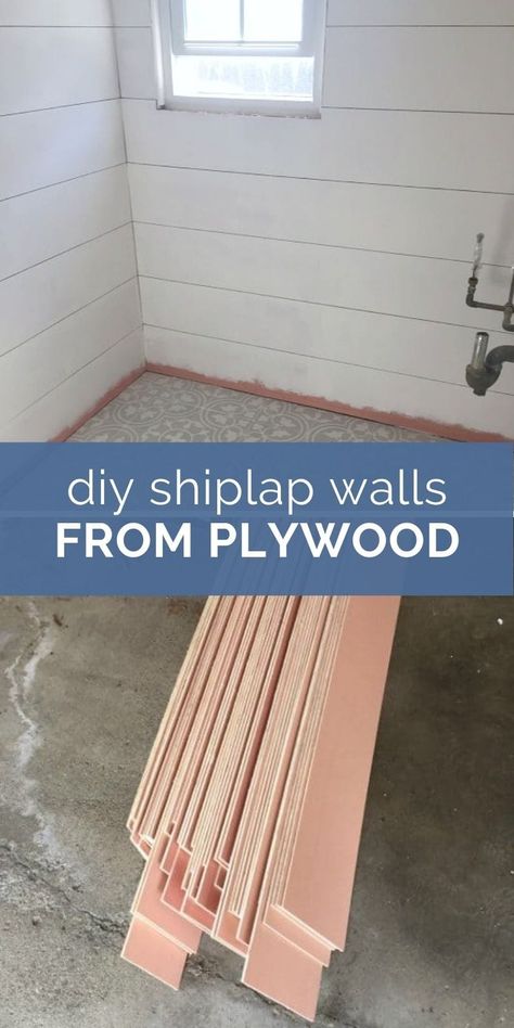 It's easy to get the shiplap look for less using inexpensive luan plywood from the hardware store. This tutorial shows you the process from start to finish. Cheap Shiplap Wall, Cheap Shiplap, Cheap Plywood, Basement Decoration, Dream Basement, Shiplap Wall Diy, Shiplap Bathroom, Shiplap Walls, Plywood Walls