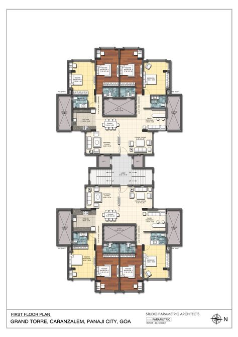 Floor Layout Plan, Penthouse Layout, Residential Building Plan, Flat Plan, Flat Interior Design, Hotel Floor Plan, Hotel Floor, Layout Plan, Interior Design Plan