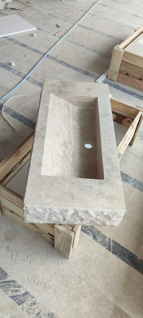 Travertine Marble Sink, Wall Mounted Marble Sink Handmade Travertine Sink, Natural Stone, Basin, Travertine Sink for Bathroom, Marble - Etsy Spain Stone Vessel Sink Bathroom Vanity, Natural Stone Vanity, Stone Bathroom Countertop, Lusso Stone Basin, Stone Bathroom Basin, Bathroom Stone Sink, Trough Sink Bathroom Double, Stone Sink Bathroom, Travertine Sink