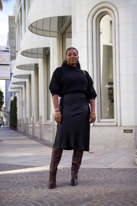 Long skirt with boots