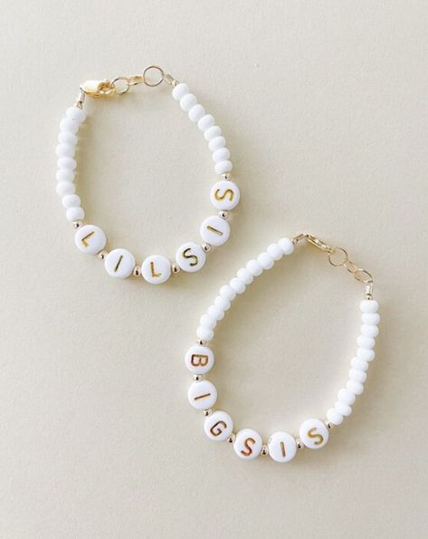 Big Bead Bracelets, Brackets Ideas, Kid Bracelets, White Stone Bracelet, Toddler Bracelet, Sister Bracelet, Spring Bracelet, Trending Bracelets, Sister Jewelry