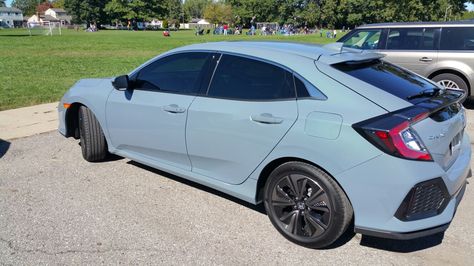 2017 Honda Civic Hatchback - Sonic Gray Pearl. Blue Grey Paint Color, Blue Grey Paint, New Honda Civic, Honda Civic Hatch, Honda Hatchback, Honda Accessories, Car Aesthetics, Honda Civic Sport, Honda Civic Hatchback