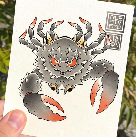 Oni Face, Crab Tattoo, Creepy Crawlers, Crab, Japan, Tattoos, Quick Saves, Instagram