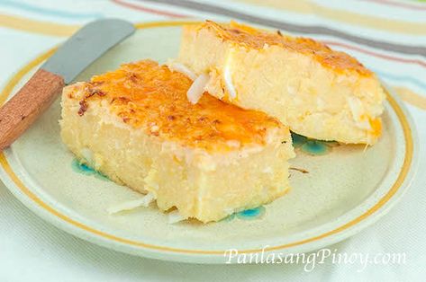 Cassava Cake Recipe Casava Cake Recipe, Cassava Cake Recipe, Pinoy Dessert, Cassava Cake, Filipino Food Dessert, Filipino Dessert, Special Diet, Filipino Desserts, Filipino Dishes