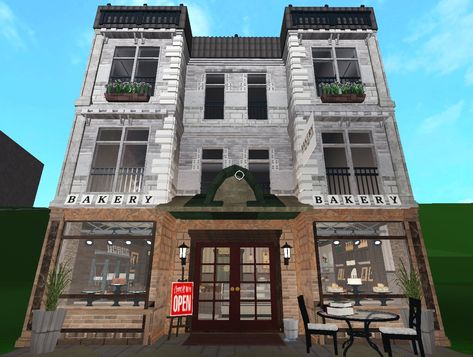 Bloxburg Nyc Apartment, Bloxburg City Buildings, Bloxburg Apartment Exterior, Bloxburg City Ideas, Bloxburg City Layout, Bloxburg Town Ideas, Town Bloxburg, City Bloxburg, Bloxburg Rooms