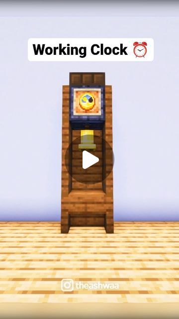 Minecraft Working Clock, Minecraft Grandfather Clock Design, Minecraft Clock Design, Minecraft Grandfather Clock, Minecraft Clock, Build In Minecraft, Grandfather Clock, Clock Tower, Clock Design