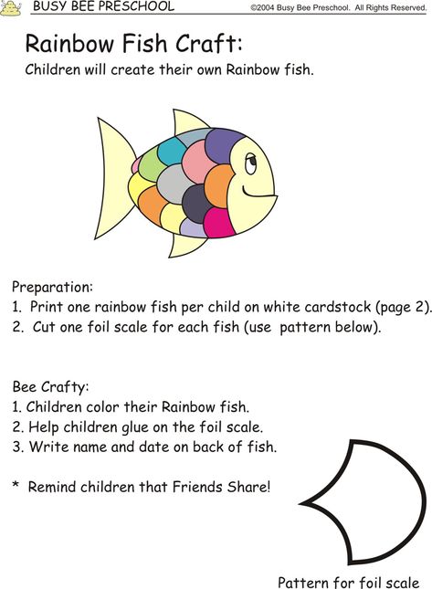 Rainbow Fish Template Rainbow Fish Printable, Rainbow Fish Template, Rainbow Fish Craft, Rainbow Fish Crafts, The Rainbow Fish, Ocean Theme Preschool, Fish Craft, Fish Template, Butterfly Fish