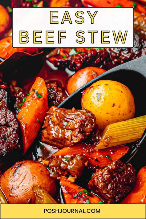 Rustic Beef Stew Recipe, Simple Beef Stew Recipe, Cheap Beef Stew, Beef Stew With Soup Bones, Basic Beef Stew, Best Beef Stew Recipe, Beef Stew Meat Recipes, Money Birthday, Rv Cooking