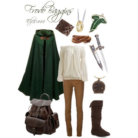 Lord of the Rings- Frodo Baggins by elf10444 on Polyvore featuring Arden B., 7 For All Mankind, AÃ©ropostale, Grafea, Motif 56, Humble Chic, women's clothing, women's fashion, women and female Frodo Baggins, Hallowen Costume, Character Inspired Outfits, Fandom Fashion, Fandom Outfits, Casual Cosplay, An Elf, Fantasy Clothing, Cosplay Outfits