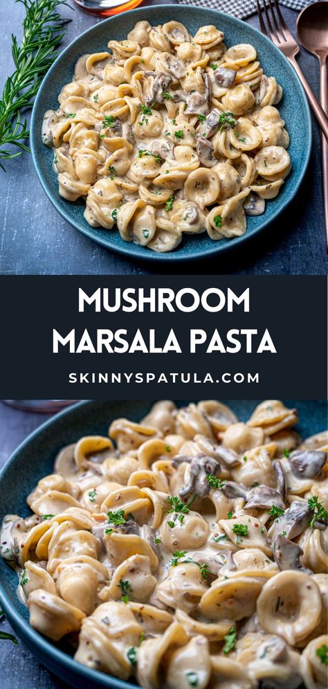 This creamy mushroom Marsala pasta is a delicious vegetarian dish that’s luxurious and simple to make at the same time. A rich, flavorful marsala sauce makes this pasta the kind of gourmet meal that you’ll want to make over and over again. Mushroom Marsala Pasta, Marsala Pasta, Mushroom Marsala, Marsala Sauce, Vegetarian Dish, Pasta Dinners, Pasta Dinner Recipes, Mushroom Pasta, Vegetarian Pasta